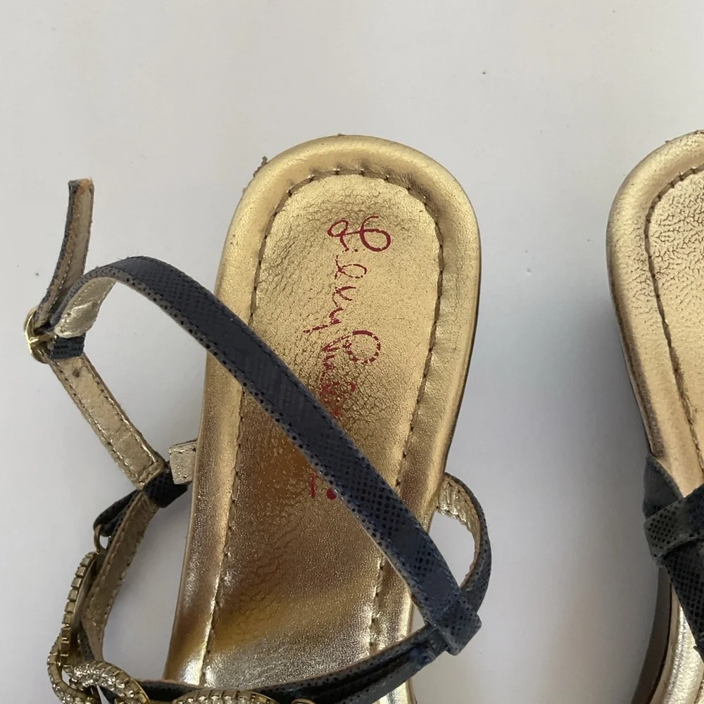 Lilly Pulitzer Jeweled Wedge Sandal Size 8 - Picture 2 of 16